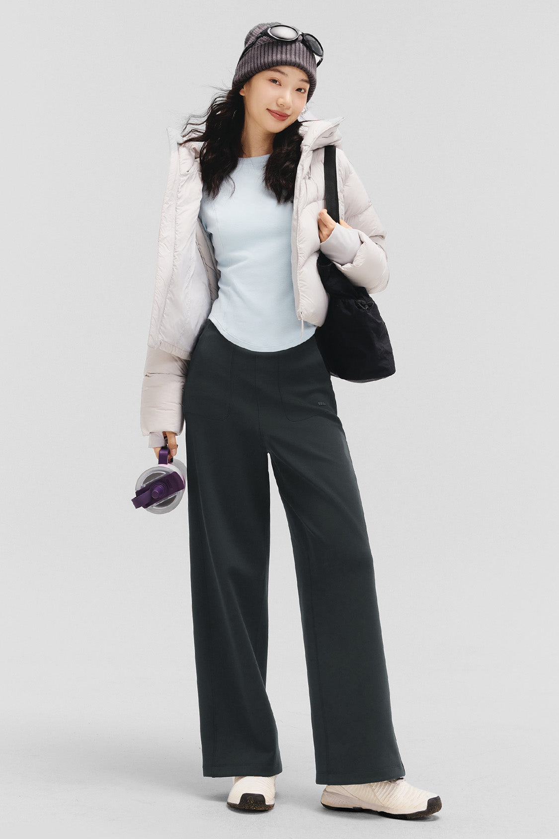 FlowWarm – Women’s High-Stretch Wide-Leg Thermal Pants - Image 2